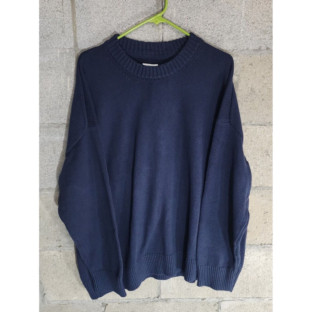 Market & Spruce LS Pullover Crew Neck Cotton Knit Women's Sweater Blue Size 3X
